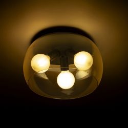 AMANDA sufitowa czarna matowa szkło przydymione 230V LED E27 3x15W