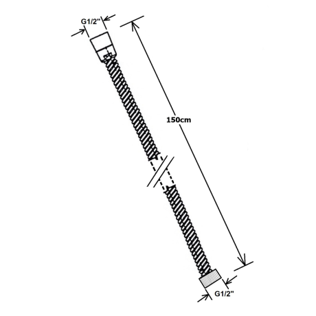 Przejdź do produktu POWERFLEX wąż prysznicowy metalowy, 150cm, czarny mat