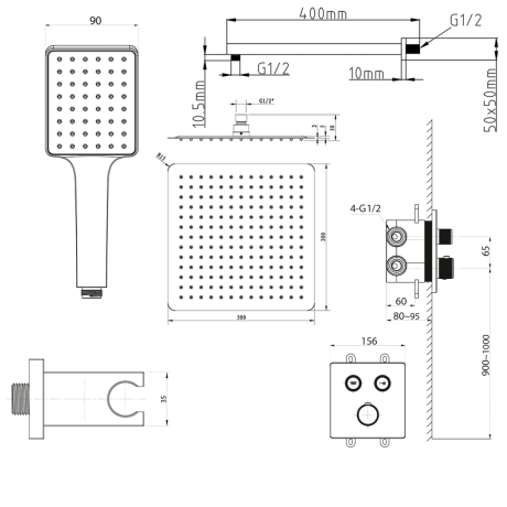 Przejdź do produktu SMART SELECT zestaw prysznicowy podtynkowy termostatyczny, 2 wyjścia, przyłącze kątowe, chrom