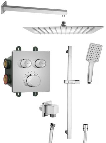 Przejdź do produktu SMART SELECT zestaw prysznicowy podtynkowy z baterią termostatyczną, 2 wyjścia, przesuwny uchwyt prysznicowy, chrom
