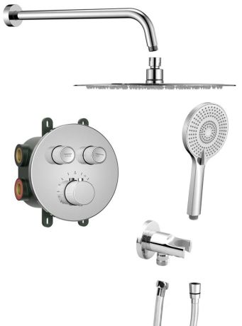 Przejdź do produktu SMART SELECT zestaw prysznicowy podtynkowy termostatyczny, 2 wyjścia, przyłącze kątowe, chrom