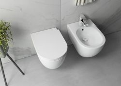 INFINITY miska WC wisząca, Rimless, 36,5x53cm, biały mat
