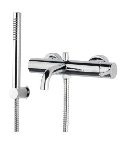 Bateria wannowa ścienna ze słuchawką prysznicową Emmevi Filo 85001BCR chrom połysk