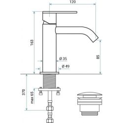Bateria umywalkowa stojąca 16 cm Emmevi Filo 85003