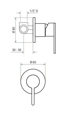Przejdź do produktu Bateria prysznicowa podtynkowa Emmevi Filo 85009PICNS Gunmetal grafit szczotkowany