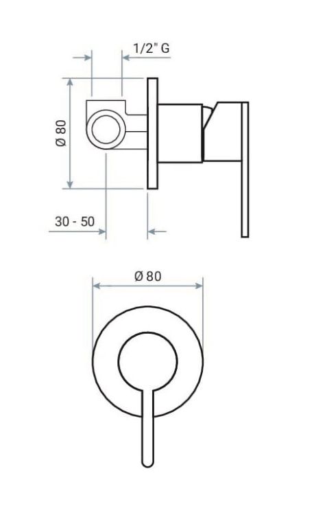 Bateria prysznicowa podtynkowa Emmevi Filo 85009PI