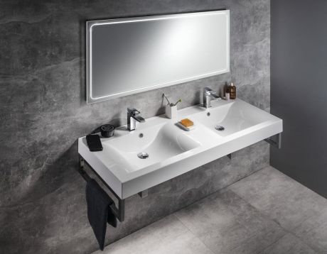 Przejdź do produktu FLAVIA umywalka kompozytowa podwójna 140x50cm, biała
