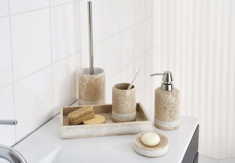 Przejdź do produktu POSH WC szczotka do postawienia, marmur, beżowy