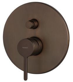 Bateria prysznicowa podtynkowa 2-drożna z przełącznikiem Emmevi Filo 850019TS tuscan brąz szczotkowany