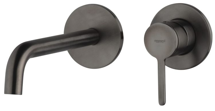 Bateria umywalkowa podtynkowa z wylewką Emmevi Filo 85155CNS Gunmetal grafit szczotkowany