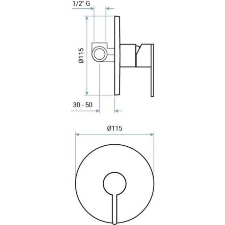Przejdź do produktu Bateria wannowa podtynkowa ze słuchawką prysznicową Emmevi Filo FIL010ZWWCNS Gunmetal grafit szczotkowany