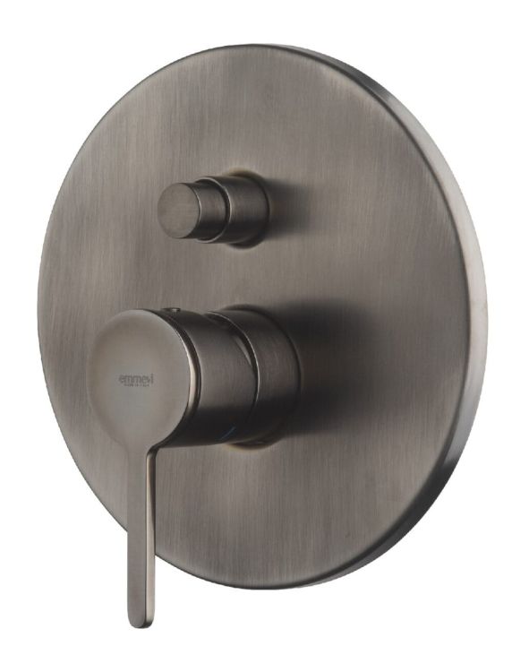 Bateria podtynkowa 2-drożna z przełącznikiem Emmevi Filo 85019CNS Gunmetal grafit szczotkowany