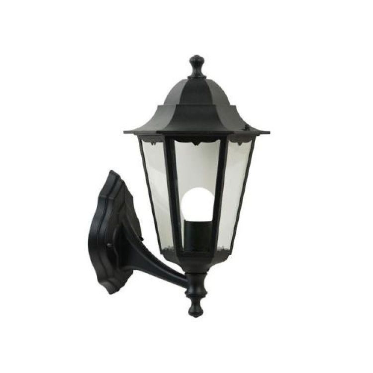 CARDIFF ścienna czarna szkło przezroczyste 230V E27 60W IP44