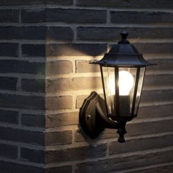 CARDIFF ścienna czarna szkło przezroczyste 230V E27 60W IP44