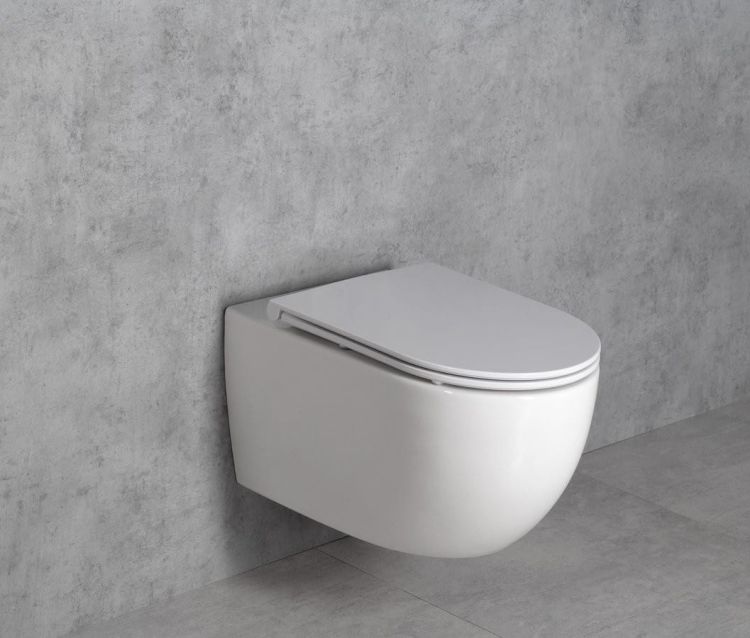 Miska WC bezrantowa, wisząca 36x53 cm z deską WC Fulda Bruckner biała