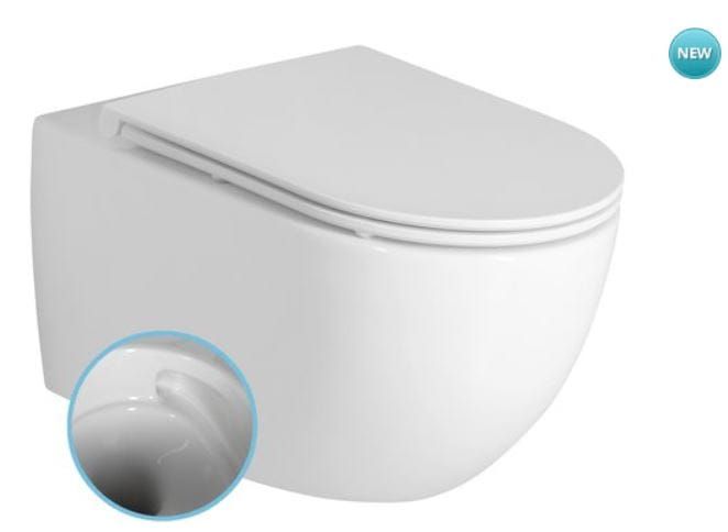 Miska WC bezrantowa, wisząca 36x53 cm z deską WC Fulda Bruckner biała