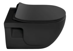 BRILLA WC wiszące, Rimless, 36,5x53cm, czarny mat