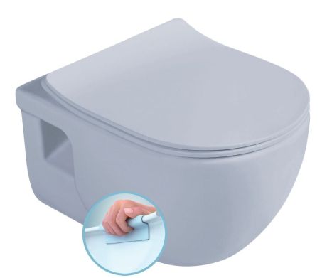 Przejdź do produktu BRILLA WC wiszące, Rimless, 36,5x53cm, jasnoniebieski matowe