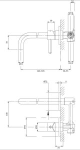 rysunek techniczny bateria umywalkowa Omnires Y podtynkowa.JPG