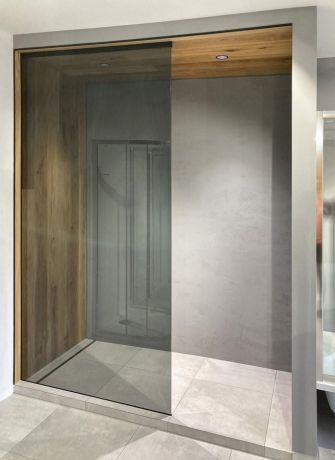 Przejdź do produktu ARCHITEX zestaw do mocowania szkła, ściana-podłoga-sufit, 1610x2600mm, czarny mat