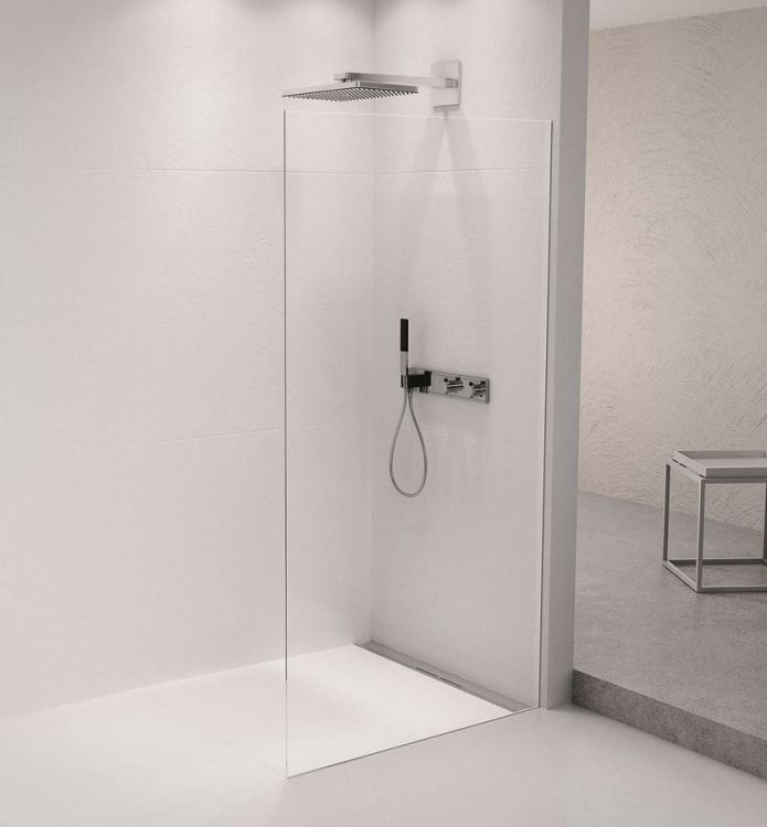 ARCHITEX zestaw do mocowania szkła, ściana-podłoga, 1610x2105mm, polerowane aluminium