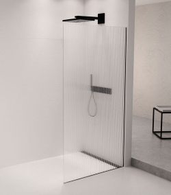 ARCHITEX zestaw do mocowania szkła, ściana-podłoga, 1610x2105mm, czarny mat