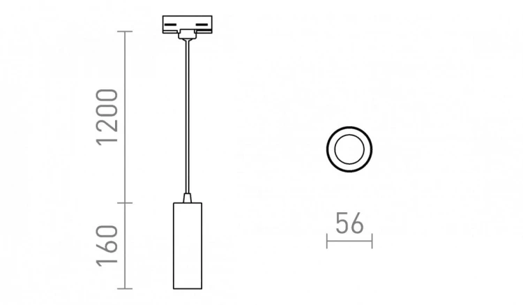 MAVRO do 3-faz. szyny wisząca złota 230V LED 12W 38° 3000K