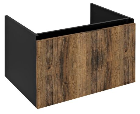Przejdź do produktu LOREA szafka umywalkowa 70x44x51,2cm, 1x szuflada, dąb collingwood/czarny mat