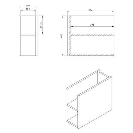 Przejdź do produktu LOREA szafka wisząca dolna 20x44x51,2cm, biały mat