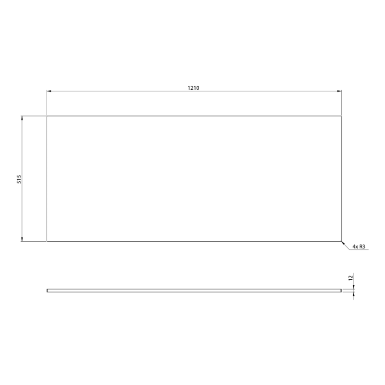 LOREA blat Rockstone 121x1,2x51,5cm, black attica
