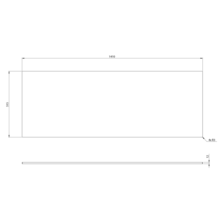 LOREA blat Rockstone 141x1,2x51,5cm, black attica