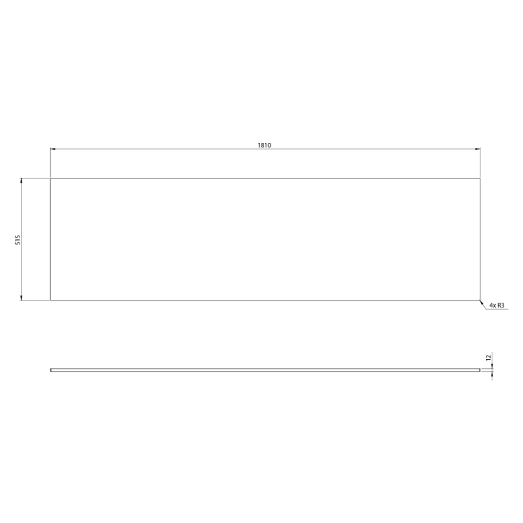 LOREA blat Rockstone 181x1,2x51,5cm, black attica