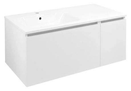 Przejdź do produktu LOREA szafka umywalkowa 100x46x51,5cm (70+30cm), lewa, biały mat