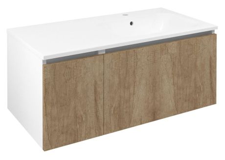 Przejdź do produktu LOREA szafka umywalkowa 100x46x51,5cm (30+70cm), prawa, dąb Alabama/biały mat