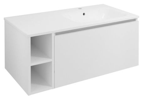 Przejdź do produktu LOREA szafka umywalkowa 100x46x51,5cm (20+80cm), prawa, biały mat