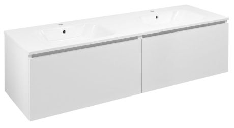 Przejdź do produktu LOREA szafka umywalkowa 140x46x51,5cm (70+70cm), biały mat