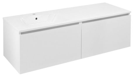 Przejdź do produktu LOREA szafka umywalkowa 140x46x51,5cm (70+70cm), lewa, biały mat