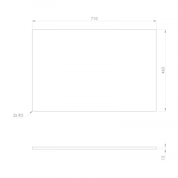 Blat Rockstone 71x1,2x46,5cm, biały mat