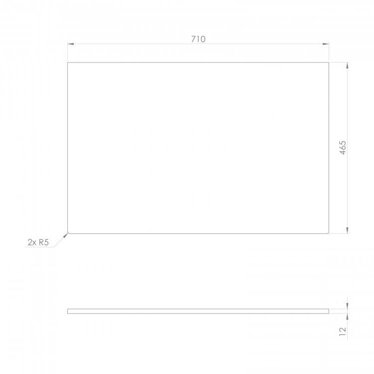 Blat Rockstone 71x1,2x46,5cm, biały mat