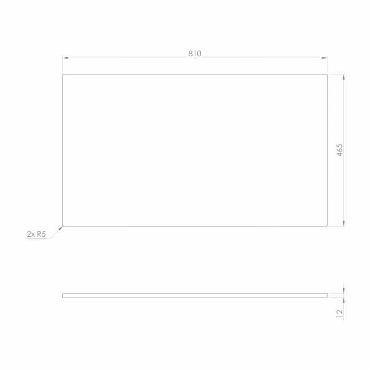 Blat Rockstone 81x1,2x46,5cm, biały mat