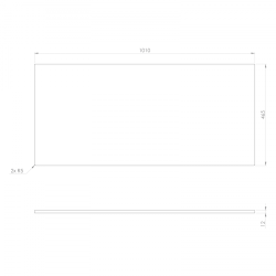 Blat Rockstone 101x1,2x46,5cm, biały mat
