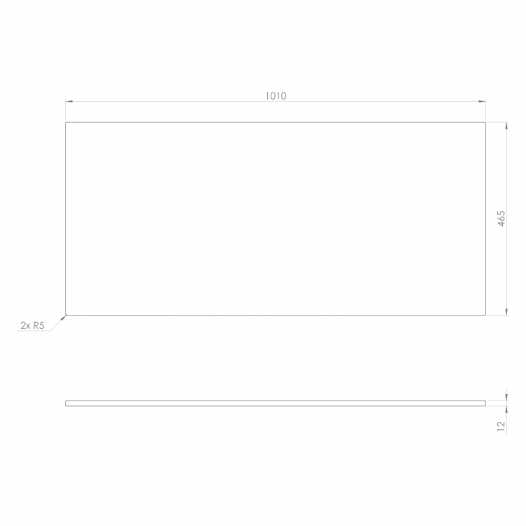 Blat Rockstone 101x1,2x46,5cm, biały mat
