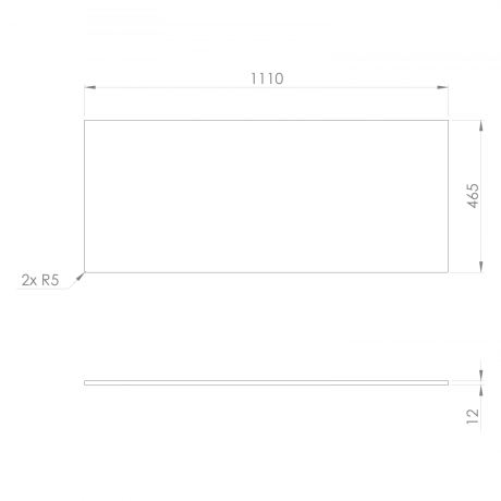 Przejdź do produktu CIRASA Blat Rockstone 111x1,2x47cm, biały mat