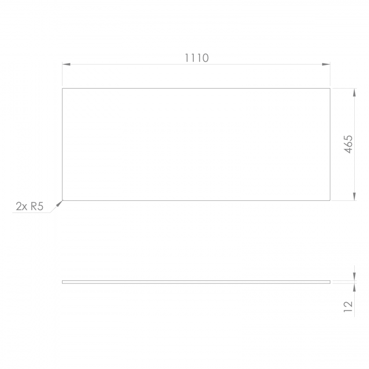 CIRASA Blat Rockstone 111x1,2x46,5cm, biały mat