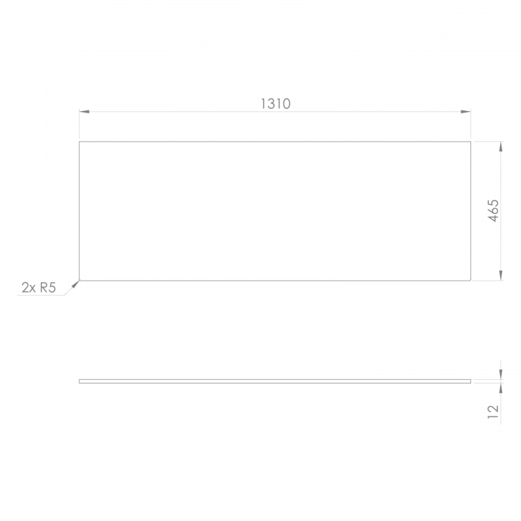 CIRASA Blat Rockstone 131x1,2x46,5cm, biały mat