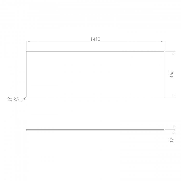 CIRASA Blat Rockstone 141,1x1,2x46,5cm, biały mat
