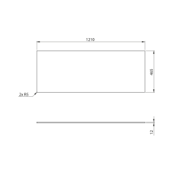 CIRASA Blat Rockstone 121x1,2x46,5cm, biały mat