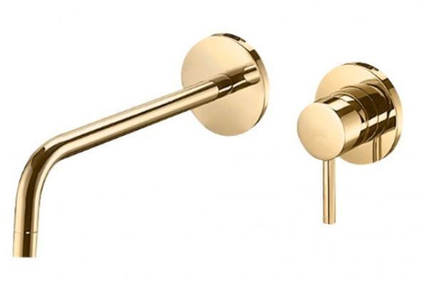 Bateria umywalkowa podtynkowa z wylewką 17,8 cm Paffoni Light LIG006HG złoty połysk