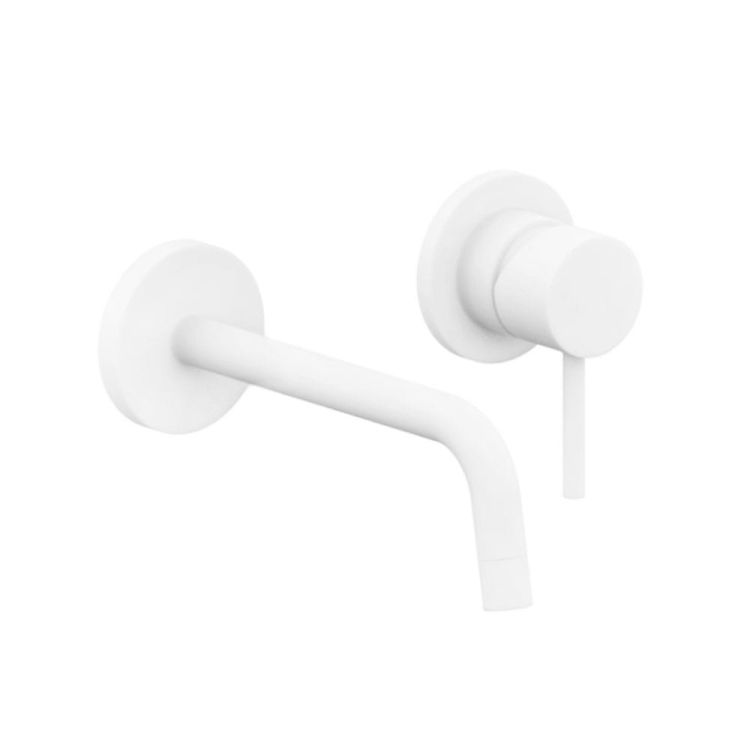 Bateria umywalkowa podtynkowa z wylewką 24,8 cm Paffoni Light LIG007BO biały mat