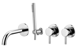 Zestaw natryskowy podtynkowy ze słuchawką prysznicową, wylewką i 2 bateriami podtynkowymi Paffoni Light LIG010CR70ZWW chrom połysk